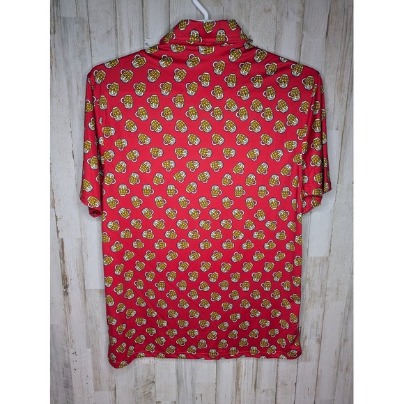 Royal & Awesome Polo Shirt‎ Beer Mug Print Red  Mens Size Large - Picture 2 of 7